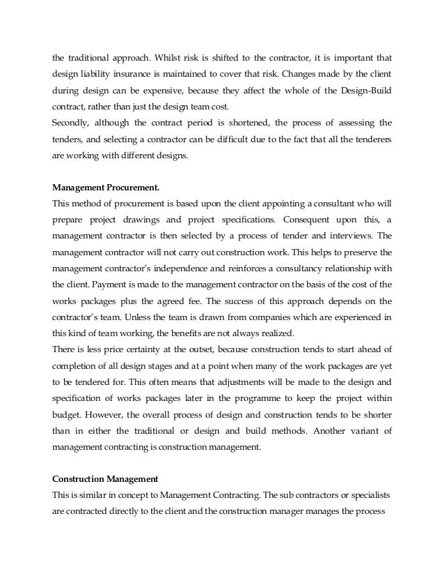 types of procurement systems construction management procurement method